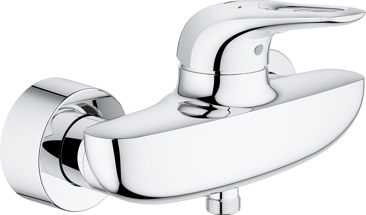 asdec life ® shower mixer Grohe Eurostyle chrome-plated, open lever, exposed