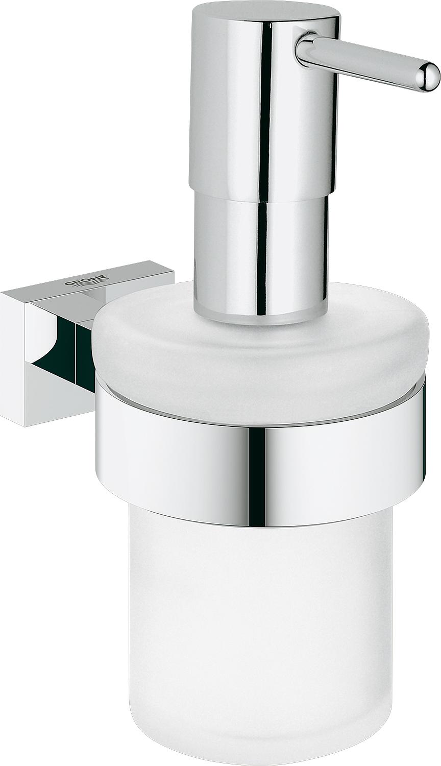 asdec life ® soap dispenser with wall bracket Grohe Essentials Cube, chrome