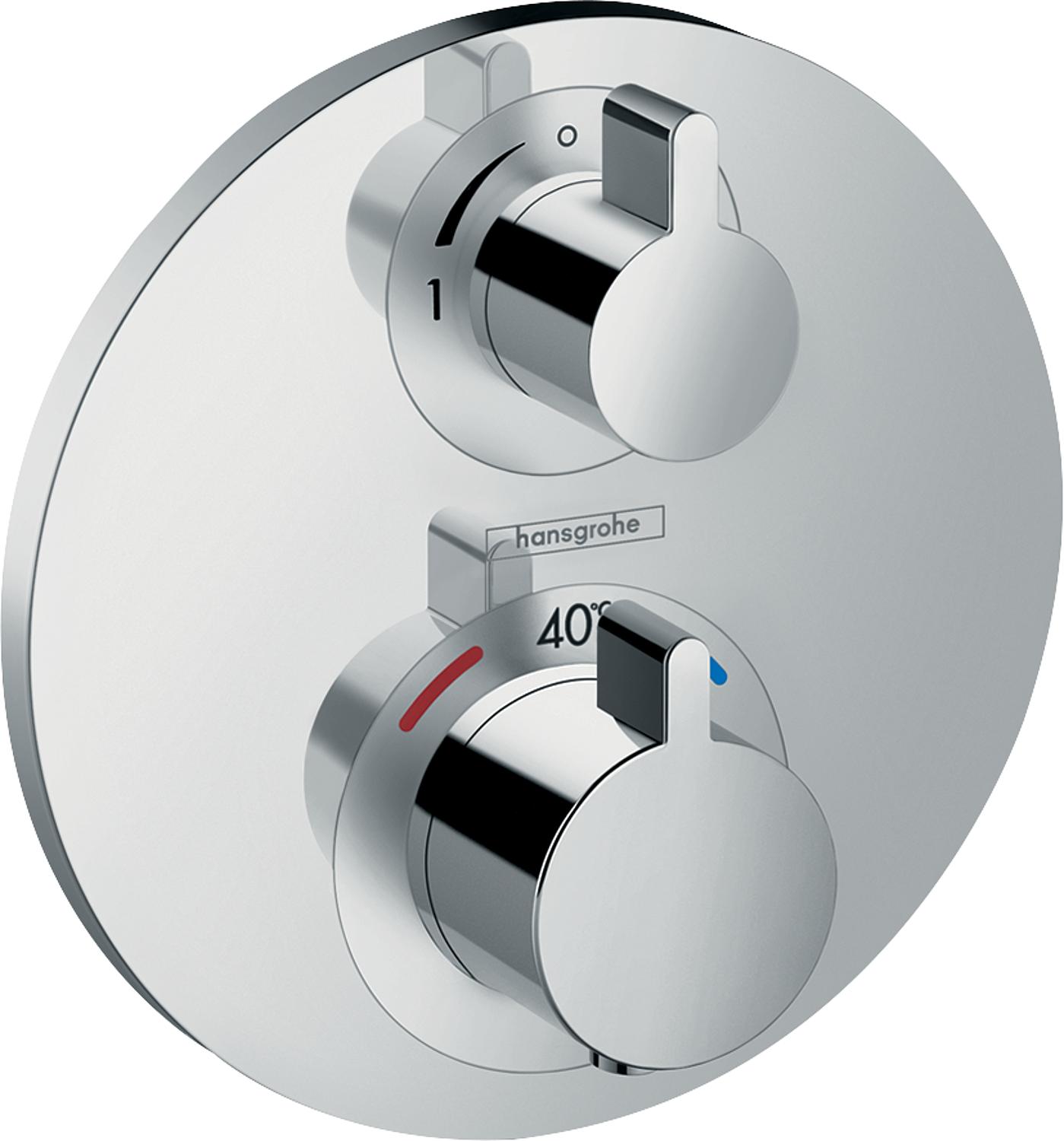 asdec life ® UP-Thermostat Hansgrohe Ecostat S, Fertigset 1 Verbraucher, chrom