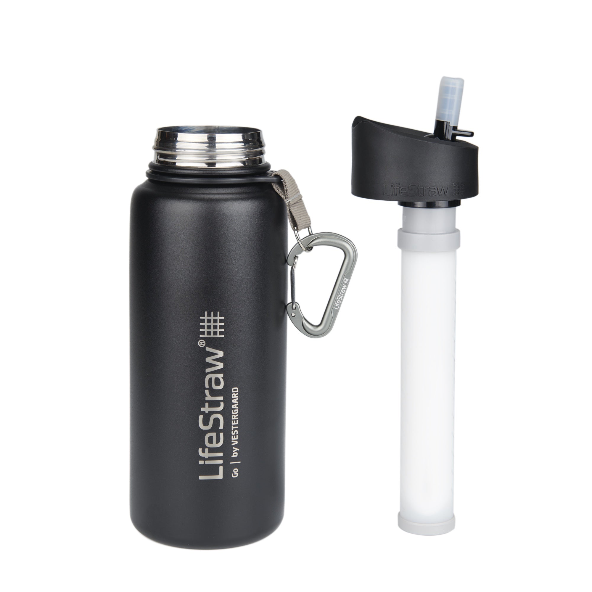 LifeStraw Go Stainless Steel (black) Wasserflasche mit Filter macht aus Schmutzwasser Trinkwasser